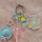 Hello Kitty Multicolor Beaded Key Chain Charm w/ Flower Theme Plastic/Metal — photo 2