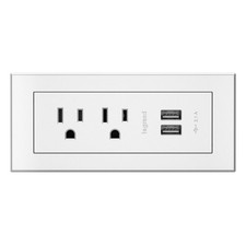 Legrand RDZWH10 radiant Furniture Power Center with USB, Recessed Power Strip...