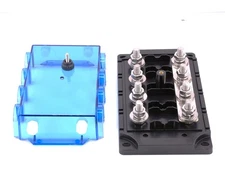 MEGA Style 4-Way Fuse Block 300 Amp 12-32V Car Audio Marine RV Battery Holder