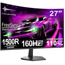 Minifire 27 Zoll Curved Gaming Monitor 160Hz FHD 1920x1080 Schwarz VA 1500R 1ms