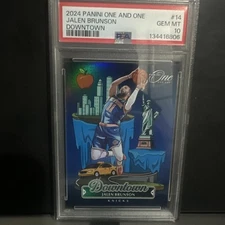 2024-25 Panini One and One Jalen Brunson Downtown Case Hit SSP Knicks PSA 10