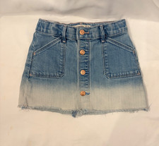 Abercrombie Kids Girl's Size 5/6 Distressed Raw Hem Blue Denim Mini Skirt