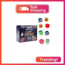 Halloween Lollipop Suckers,Pumpkin Candy,Spooky Candies,Individually Wrapped,Gre