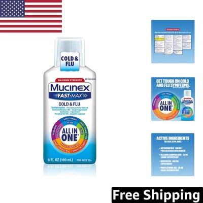 Fast-Max Severe Cold Relief 6oz Liquid - Quick Sore Throat Relief for Adults