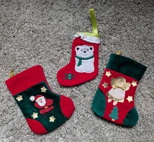 Mini stocking ornament little gift money holder VTG Artmark Dakin 80s lot 3