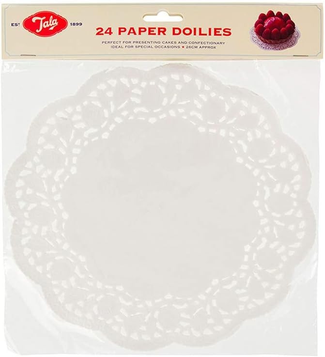 Tala 24 Paper Doilies, White | 26cm | Originals