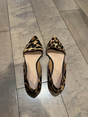 Madewell d orsay Leopard Print Leather Upper Flats Size 6