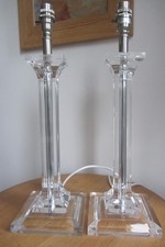 A LOVELY MATCHING PAIR OF 47CMS TALL LAURA ASHLEY 'SILLICK' ACRYLIC LAMP BASES