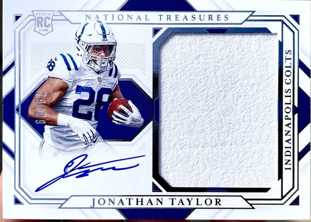 Jonathan Taylor 2020 Panini National Treasures Rookie Patch Autographs