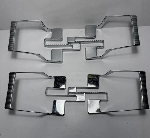 A Pair Pyrex #78 Chrome Casserole Dish Cradle Handles Adjustable Cradle Vintage