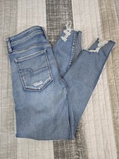 American Eagle Outfitters Super Stretch X Hi Rise Jegging Distressed Sz 4 Short