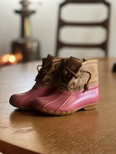 Pink Sperry Girls Duck Saltwater Boots Size 9