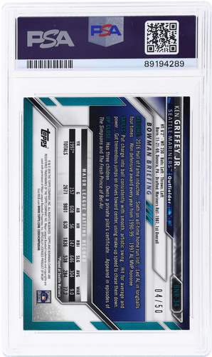 2016 Bowman Chrome National Convention Ken Griffey Jr. Gold Refractor /50 PSA 6 - Picture 2 of 2