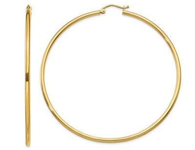 Extra Large 14K Yellow Gold Hoop Earrings 1/2 Inches