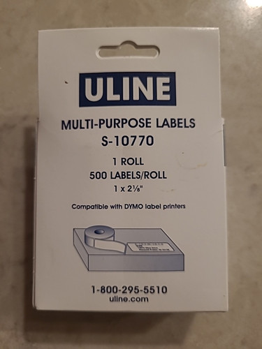 30336 Compatible Label Dymo® LabelWriter 500 Labels/roll-1" x 2-1/8" Uline 10770 - Picture 2 of 7