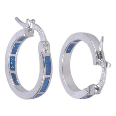 Trendy Shinning Earring Women Classic Blue Opal Shape Stud Fashion Earrings