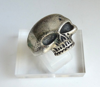 Ring Totenkopf Skull Biker silbern Vintage Rarität 1960/70er Statement 14 33gr