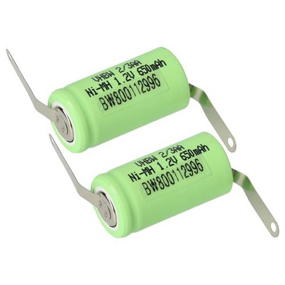 RC 2x Akku für 2/3AA für Modellbau 650mAh 1,2V Grün