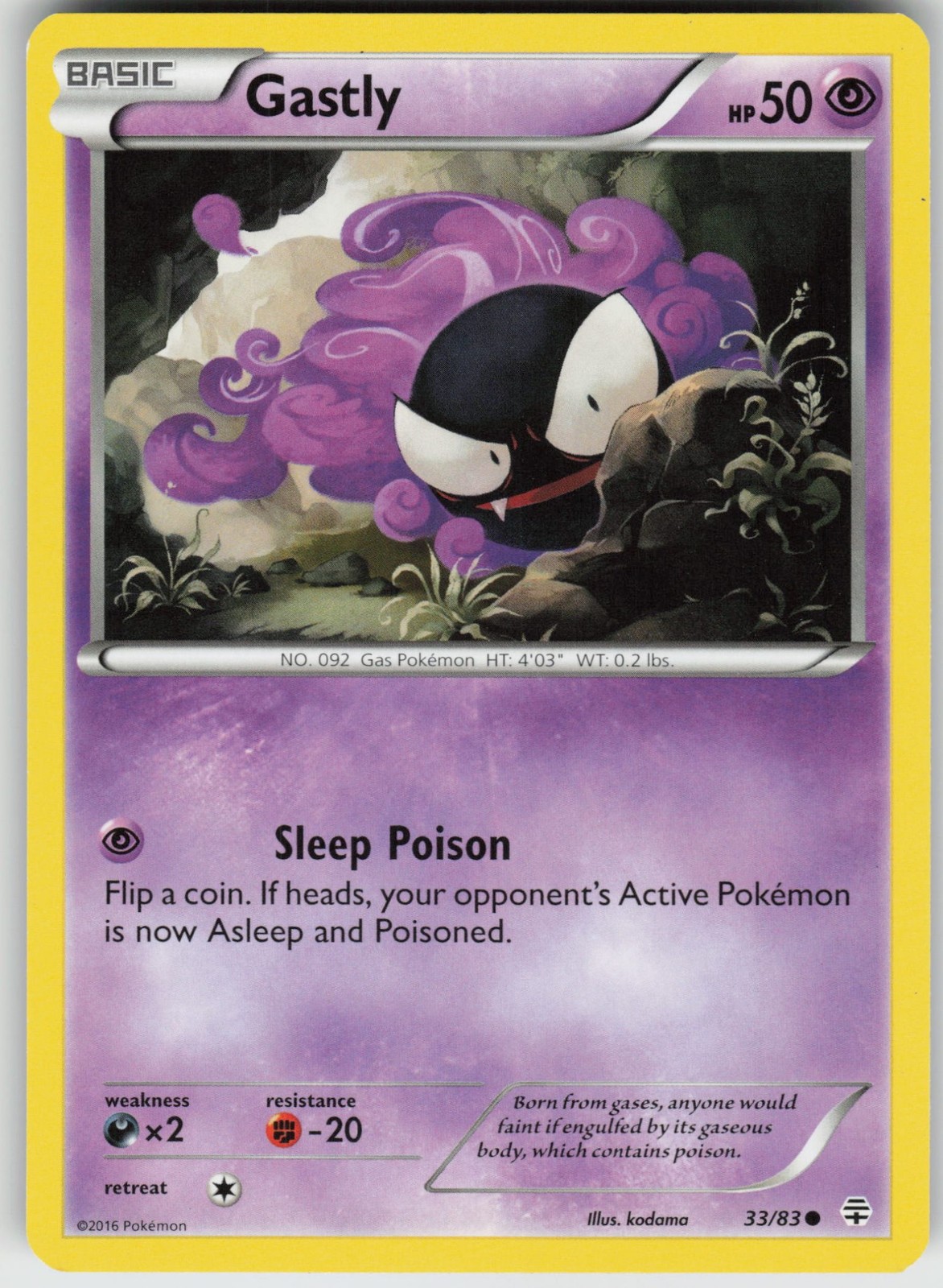 Gastly 33/83 Generations Pokemon Near Mint NM