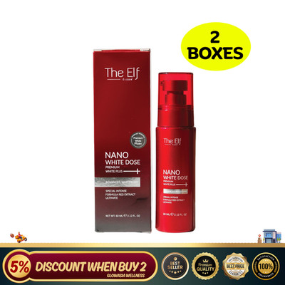 2 x The Elf Nano White Dose Premium White Plus 60ml Fast Nourish Skin Whitening