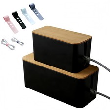 1 Large 1 Small Cable Management Box Set 2-Piece Cord Organizer Box, Home...