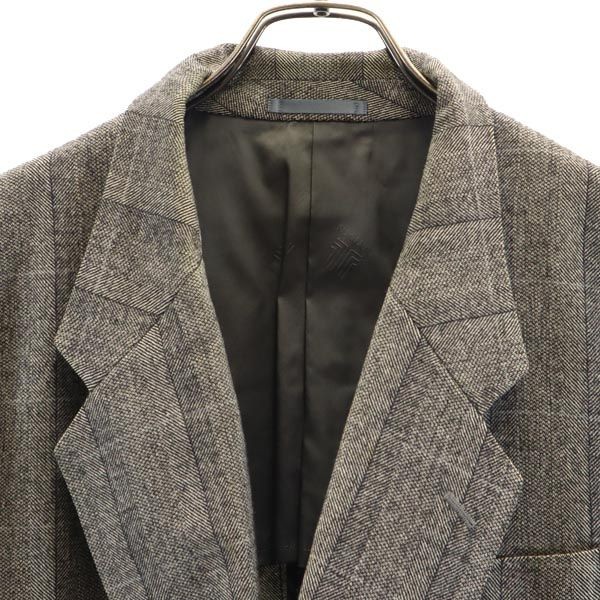 LANVIN wool Check Pattern tailored jacket gray Me… - image 4