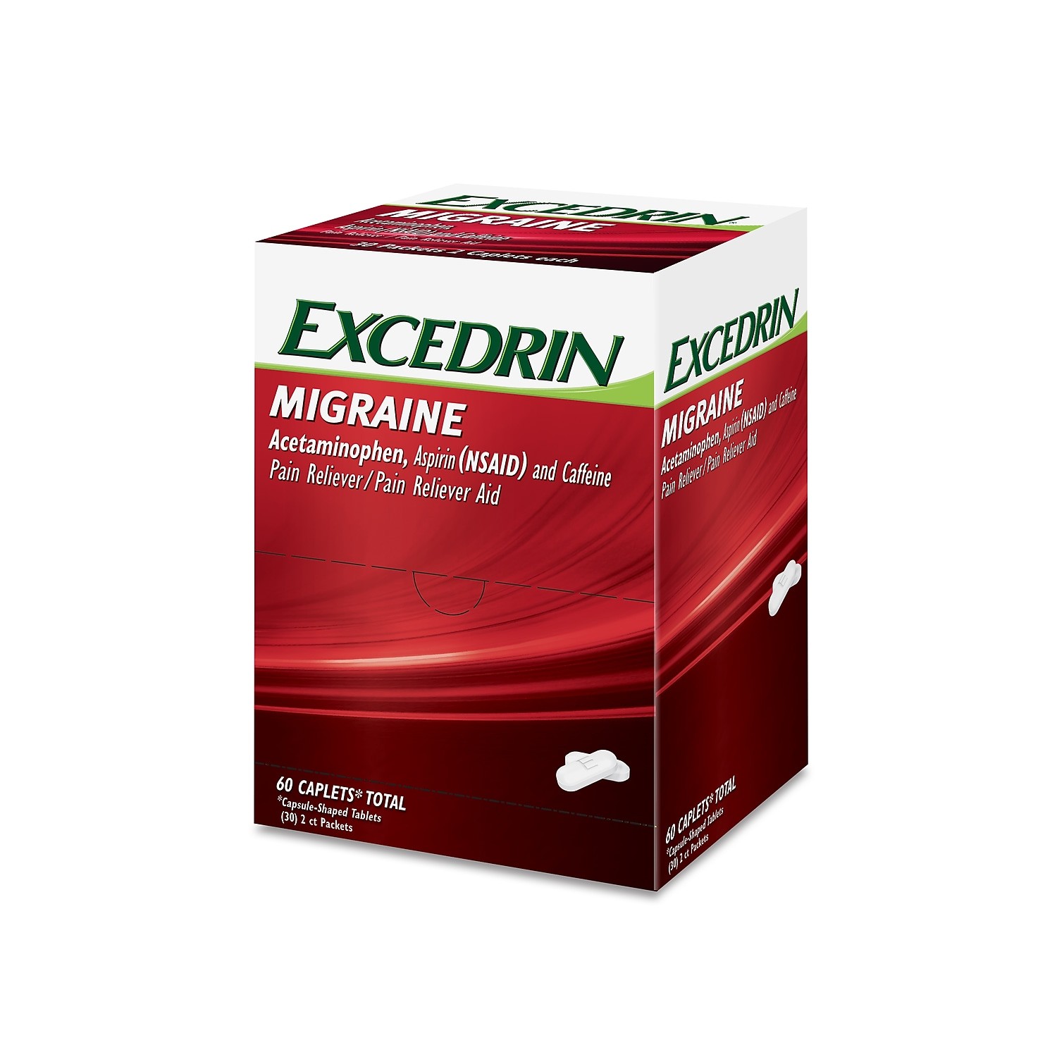 Excedrin Migraine 250mg Acetaminophen Caplet 2/Packet 30 Packets/Box (64498)