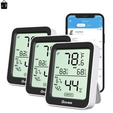 Indoor Temperature Humidity Monitor 3 Pack with Smart Alerts Data Storage