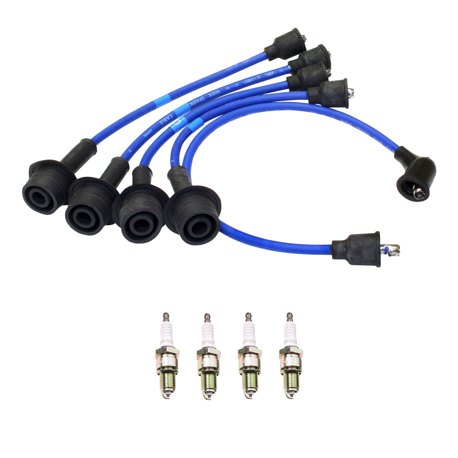 NGK 7mm Wire Set 4 Nickel Spark Plug Kit For Toyota Corolla 4L W/ Gap 0.032