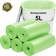 Biodegradable Trash Bags 120pcs 1.2Gal 5L Small Bin Liners Compostable Recycled