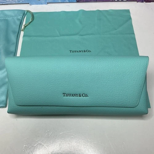 Tiffany & Co Blue Soft Leather Eyeglass/Sunglass Case Magnetic Closure VGC
