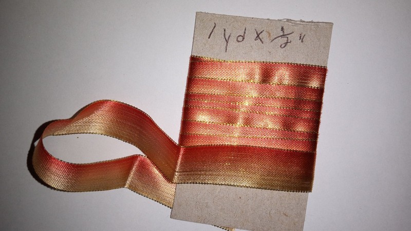 Orange and Gold Ombre Ribbon With Metal Ends #1939