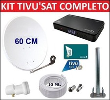 Kit Parabola Satellitare 60 Cm Con Decoder Tivusat HD LNB e Smartcard Tv Sat ^°^