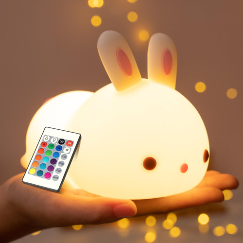 Night Light for ,16 Colors+Remote Cute Night Light,Dimmable+Tap Control +Rech...