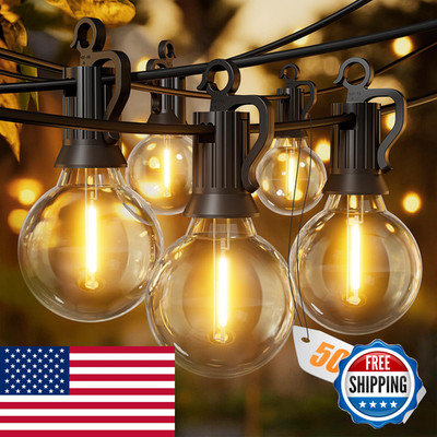 Brightown Outdoor String Lights 50Ft 25 G40 Bulbs Shatterproof Patio Lights
