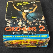 1990 GREMLINS 2 The New Batch Trading Cards Full Wax Box Topps 36 Packs + POSTER