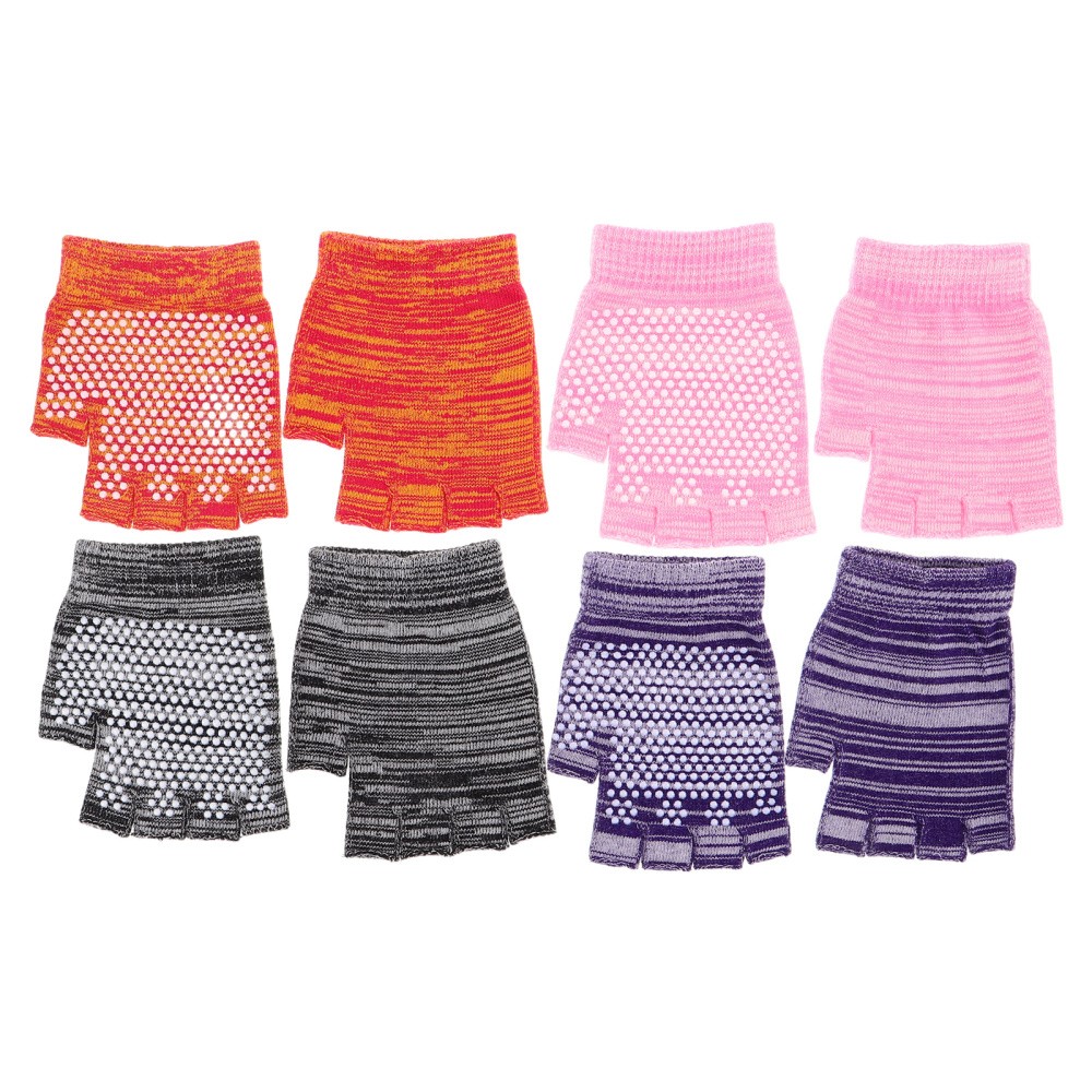 4 Pairs Aerial Yoga Gloves Cycling Half Finger Fingerless for Women