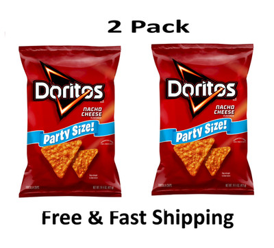 Doritos Nacho Cheese Tortilla Chips Party Size 14.5 OZ Bag..... 2 Pack