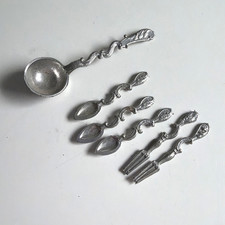 VIntage JAB Dollhouse Silverware Set Ladle Spoon Fork Silver Metal Lot Part Mini