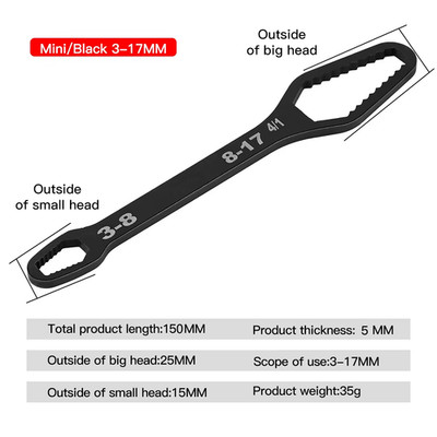 8-22Mm Universal Torx Wrench Self-Tightening Adjustable Glasses Wrench Board Dou