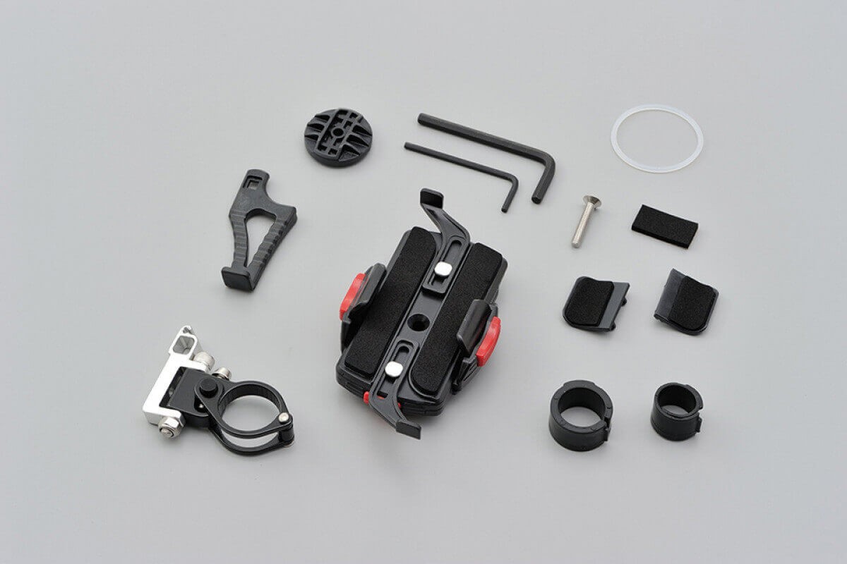 Support de téléphone moto DAYTONA noir pour guidon de 22-25mm