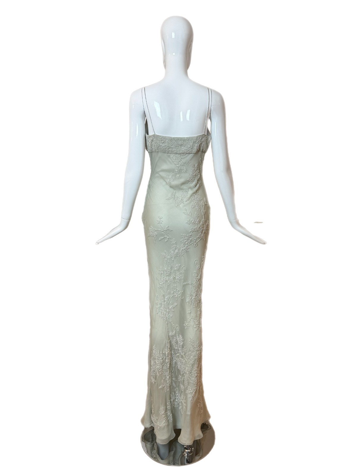 LES HABITUDES / Eavis & Brown 90's Vintage Silk Hand Beaded Pearled Floral Gown image 10