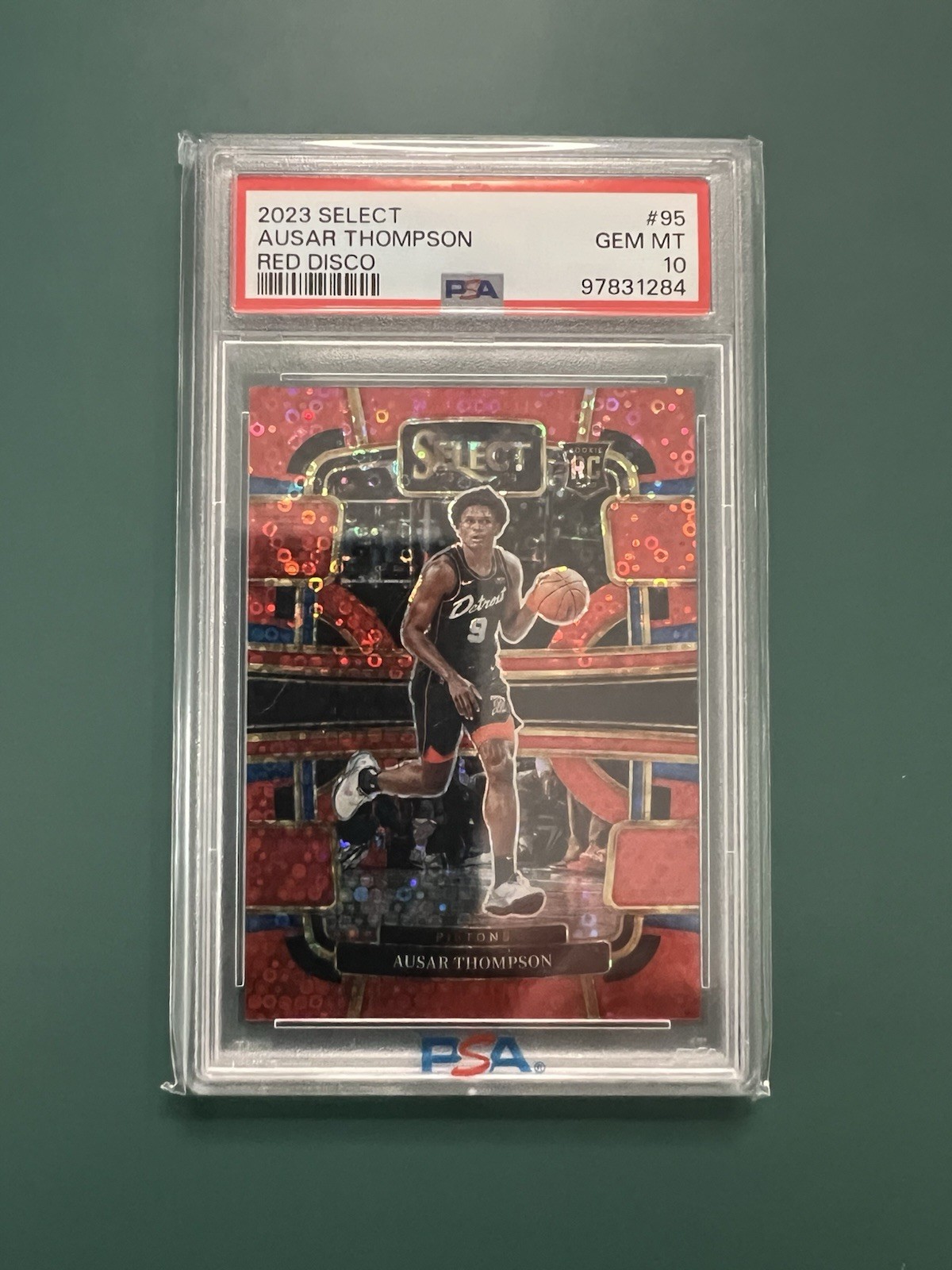 2023-23 Select Ausar Thompson Concourse Red Disco Prizm RC SP /49 PSA 10