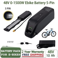 48V Lithium ebike Battery for 200W-1500W Electric Bike Bicycle 30A BMS 5-Pin