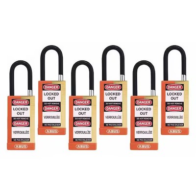 Abus 20137 Keyed Padlock, Open, Rectangular Steel Body, Hardened Steel Shackle,