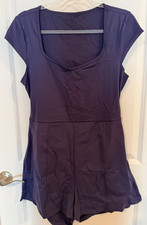 Halara SoftlyZero Airy U Neck Pocket Cool Touch Romper Women's Sz XL Yoga Purple