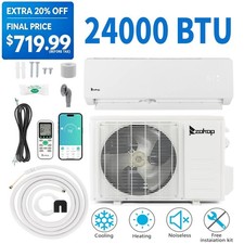 24000 BTU 21 SEER2 Mini Split Air Conditioner, Heat Pump Ductless 230V With/KIT