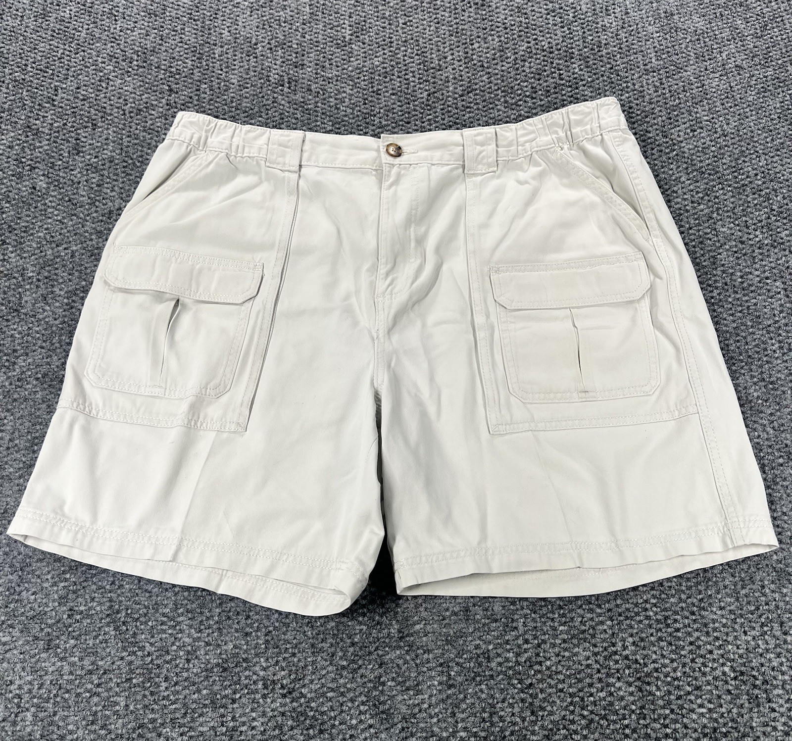 Croft & Barrow Cargo Shorts Mens 38 Khaki Beige Cotton Fishing Outdoors Hiking