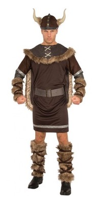 Bristol Novelty 820565STD000 Viking Warrior Costume set   Men's adult     Brown,