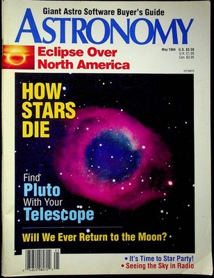 Vtg Astronomy Magazine May 1994 Eclipse Over North America Pluto Stars